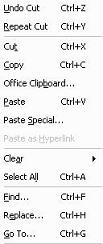 Window's 2003 Edit Menu